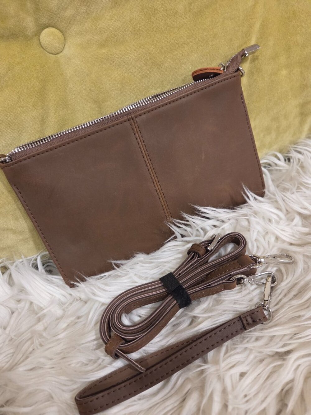 Befen Full Grain Leather Wristlet Clutch Wallet Phone Crossbody Wallet Purse